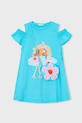 Mayoral sukienka bawełniana dziecięca 3941.6L.Mini.PPY2 niebieski SS26