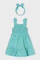 Παιδικό βαμβακερό φόρεμα Mayoral 3942.6M.Mini.PPY2 μπλε SS26