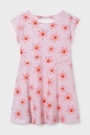 Mayoral sukienka bawełniana dziecięca wzorzyste różowy 6912.8E.Junior.PPY2