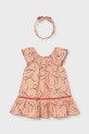 Mayoral sukienka bawełniana dziecięca wzorzyste różowy 1923.4J.Baby.PPY2