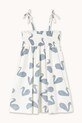 Tinycottons sukienka bawełniana dziecięca BIG SWANS KNITTED DRESS wzorzyste biały SS26.003