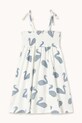 Tinycottons sukienka bawełniana dziecięca BIG SWANS KNITTED DRESS SS26.003 biały SS26