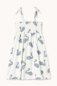 Tinycottons sukienka bawełniana dziecięca BIG SWANS KNITTED DRESS SS26.003 biały SS26