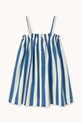 Tinycottons sukienka z dodatkiem lnu dziecięca LIGHT NAVY STRIPES DRESS SS26.225 niebieski SS26