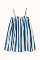 Tinycottons sukienka z dodatkiem lnu dziecięca LIGHT NAVY STRIPES DRESS SS26.225 niebieski SS26