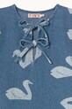 Tinycottons sukienka bawełniana dziecięca BIG SWANS DRESS niebieski SS26.325