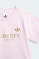 Παιδικό βαμβακερό φόρεμα adidas Originals LIBERTY ροζ KD1729
