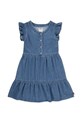 Levi's sukienka bawełniana dziecięca FLUTTER SLEEVE BUTTON UP D 3EP551 niebieski SS26