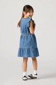 Levi's sukienka bawełniana dziecięca FLUTTER SLEEVE BUTTON UP D 3EP551 niebieski