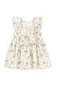 Dziewczynka Konges Sløjd sukienka bawełniana dziecięca CIANNA DRESS GOTS KS104732.PPY2 beżowy