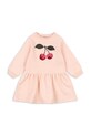 Konges Sløjd sukienka dziecięca LOU TERRY SWEAT DRESS OCS długi różowy KS104945.PPY2