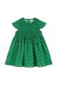 Konges Sløjd sukienka bawełniana dziecięca CAMI SMOCK DRESS GOTS KS104719.PPY2 zielony SS26