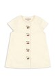 Konges Sløjd sukienka bawełniana dziecięca EVIA CHERRY DRESS GOTS krótki beżowy KS104794.PPY2