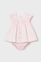 Mayoral Newborn sukienka bawełniana niemowlęca 1805.2D.Newborn.PPY2 różowy SS26