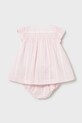 Dziewczynka Mayoral Newborn sukienka bawełniana niemowlęca 1805.2D.Newborn.PPY2 różowy