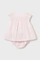 Dziewczynka Mayoral Newborn sukienka bawełniana niemowlęca 1805.2D.Newborn.PPY2 różowy