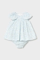 Mayoral Newborn sukienka bawełniana niemowlęca wzorzyste niebieski 1806.2G.Newborn.PPY2