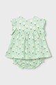 Mayoral Newborn sukienka bawełniana niemowlęca 1808.2H.Newborn.PPY2 zielony SS26