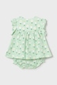 Mayoral Newborn sukienka bawełniana niemowlęca 1808.2H.Newborn.PPY2 zielony SS26
