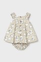 Mayoral Newborn sukienka niemowlęca z domieszką lnu 1809.2P.Newborn.PPY2 beżowy SS26