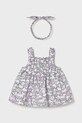 Mayoral Newborn sukienka bawełniana niemowlęca wzorzyste fioletowy 1818.2V.Newborn.PPY2