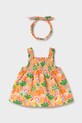 Mayoral Newborn sukienka bawełniana niemowlęca wzorzyste żółty 1818.2V.Newborn.PPY2