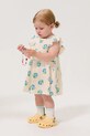 Bobo Choses sukienka bawełniana niemowlęca Pixel Flowers wzorzyste biały 126AB088