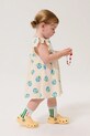 Bobo Choses sukienka bawełniana niemowlęca Pixel Flowers biały 126AB088