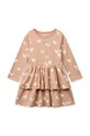 Παιδικό βαμβακερό φόρεμα Liewood Mindy LS Dress εμπριμέ πορτοκαλί LW20484.PPY2