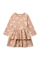 Παιδικό βαμβακερό φόρεμα Liewood Mindy LS Dress εμπριμέ πορτοκαλί LW20484.PPY2