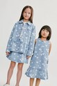 Dievčenské rifľové šaty Liewood Angelica Printed Denim frill Dress potlač modrá LW20641.PPY2