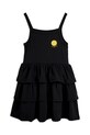 Mini Rodini haljina s pamukom Planet crna 26250102