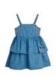 Mini Rodini sukienka jeansowa dziecięca denim dots 26250120 niebieski SS26