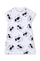 Παιδικό βαμβακερό φόρεμα Karl Lagerfeld βαμβάκι λευκό Z31260.86.108