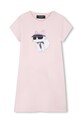 Dievčenské bavlnené šaty Karl Lagerfeld bavlna ružová Z31155.86.108