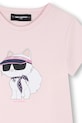 Dievča Dievčenské bavlnené šaty Karl Lagerfeld Z31155.86.108 ružová