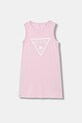 Guess sukienka bawełniana dziecięca nadruk różowy J6GK25.JA914.PPY2.M