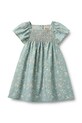 Wheat sukienka bawełniana dziecięca 1302.222.GOTS niebieski SS26