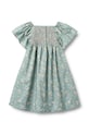 Dziewczynka Wheat sukienka bawełniana dziecięca 1302.222.GOTS niebieski