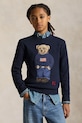 Παιδικό βαμβακερό πουλόβερ Polo Ralph Lauren βαμβάκι σκούρο μπλε 323668286002