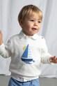 Mayoral sweter bawełniany dziecięcy aplikacja beżowy 1308.3B.Baby.PPY2
