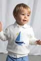 Mayoral sweter bawełniany dziecięcy aplikacja beżowy 1308.3B.Baby.PPY2