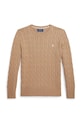Dětský bavlněný svetr Polo Ralph Lauren nášivka hnědá 323702674515