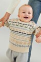Wheat sweter bawełniany niemowlęcy wzorzyste beżowy 6532.560.GOTS