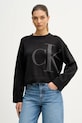 Calvin Klein Jeans sweter bawełniany aplikacja czarny LV047E304G