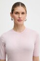 Weekend Max Mara t-shirt wełniany MAREA różowy 2615361011600