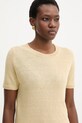 Weekend Max Mara t-shirt damski lniany PANCONE beżowy 2615361042600