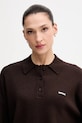 Rotate sweter z dodatkiem wełny brązowy 1151371667
