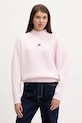 Svetr z vlněné směsi Tommy Jeans nášivka růžová DW0DW22109
