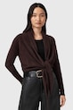 AllSaints kardigan kaszmirowy wełna brązowy W091KD